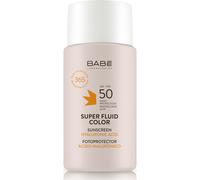 LABORATORIOS BABÉ - Super Fluid Color Fotoprotector SPF 50 | Crema Solar Facial con Color | Resistente Al Agua | Todo tipo de piel | Fotoenvejecimiento | Protección Daño Solar | 50ml