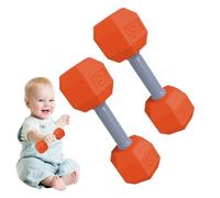 Babe - Sonajero de fitness, 2 piezas de sonajero ligero con mancuernas, ayuda de juego atractiva, juguete sensorial divertido para ejercicio, diseño suave y seguro, desarrollo de aprendizaje temprano