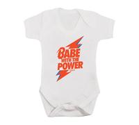 Babe with The Power Baby Grow - Body unisex con diseño de Bowie Music - Regalos alternativos para baby shower | BABY MOO'S UK (0-3 meses)