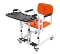 Babeenoo Elevador hidráulico para pacientes, versátil, para el hogar, portátil, altura ajustable, para personas mayores con frenos, carga 150 kg, naranja