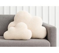 BABEES Cojín decorativo Boucle XXL grande 60 x 35 cm, cojín decorativo con forma de nube, regalo para bebés y habitaciones infantiles, Navidad, niñas y niños, color beige crema