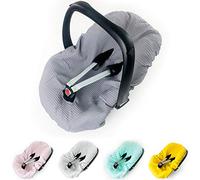 BABEES Funda de asiento de bebé para verano, universal, 100% algodón, gris