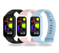 BABEJIA 3 Piezas Correa Compatible con Xiaomi Smart Band 9 Active y Redmi Band 3, Correa Deportiva Transpirable y Ajustable, Cierre Rápido, Estilo Original