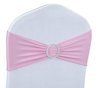 Babenest Cintas con Lazo para sillas, elásticas, con Hebilla Deslizante, universales, para Bodas, Fiestas, Ceremonias, recepciones, decoración de Banquetes, 100 Unidades, Rosa