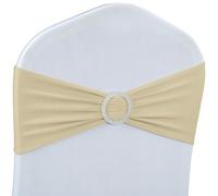 Babenest Cintas con Lazo para sillas, elásticas, con Hebilla Deslizante, universales, para Bodas, Fiestas, Ceremonias, recepciones, decoración de Banquetes, 50 Unidades, champán