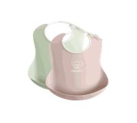 Babero, 2 uni. - Verde pastel/Rosa pastel