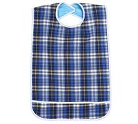 Babero Adulto, Delantal Reutilizable para Ropa Comida Lavables con Recolector de Migas Impermeables Protectores Grandes Ancianos Pacientes Personas Mayores Adultos Mantiene Mealtime Aseado(Azul)