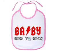 Babero Baby born to rock - Rosa
