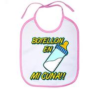 Babero Botellón en mi cuna - Rosa