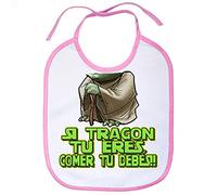 Babero cabezón parodia maestro sabio de las galaxias si tragón tu eres comer tu debes - Rosa
