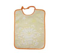 Babero con elástico Silvro babero grande esponja de 28 x 32 cm, para papilla, jardín de infantes y jardín de infantes, algodón 100% Made in Italy, amarillo, talla Solo Bebé