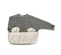 Babero con mangas Poppy Musgo - Impermeable y fácil de limpiar - Walking Mum - Desde 6 meses