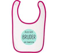 Babero con texto en alemán"Alles Gute zum Geburtstag Bruder", diseño con texto"Puller Party" rosa Rosa. Talla:talla única