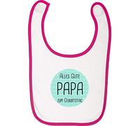 Babero con texto en alemán"Alles Gute zum Geburtstag Papa" rosa Rosa. Talla:talla única