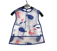 Babero De Algodón Impermeable Para Bebés Bock De Alimentación Para Niños Comida Para Comer Sin Ropa Bebé Niños Delfines Azules