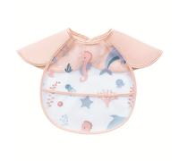 Babero de manga corta, Babero de manga corta para bebé, Camiseta para bebé, Delantal de alimentación ajustable para bebés