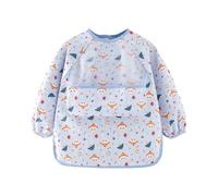 Babero de manga larga para bebé - Babero impermeable de manga larga para bebé, puños y resistentes a las manchas para niños y niñas para comer en casa y de viaje, azul, Se référer au descriptif