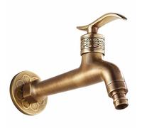 Babero de manguera de jardín vintage de latón antiguo, grifo retro montado en la pared, grifo de jardín resistente a las heladas, diseño clásico para uso en exteriores