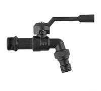 Babero de manguera de latón negro con grifo de jardín de doble salida, grifo anticongelante de 1/2 pulgada para riego de riego y lavadora (un solo cabezal)