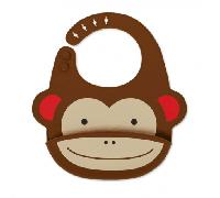 SkipHop Zoo Fold and Go Silicone Bib, Monkey