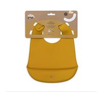 Interbaby - Babero Silicona Bebe | Babero Impermeable Bebe para Bebes y Niños Pequeños, Unisex, Ajustable | Babero Cómodo, Ligero, con Bolsillo Recogemigas, Sin BPA | Suave, Flexible, Ocre Tierra