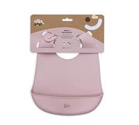 Interbaby - Babero Silicona Bebe | Babero Impermeable Bebe para Bebes y Niños Pequeños, Unisex, Ajustable | Babero Cómodo, Ligero, con Bolsillo Recogemigas, Sin BPA | Suave, Flexible, Rosa Maquillaje