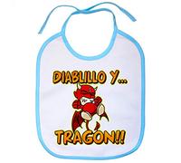 Babero Diablillo y tragón - Celeste