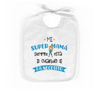 Babero divertido bebes.Babero con frases graciosas para papas y mamas (Super mama)