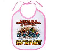 Babero El que dijo que lo importante es participar gas a fondo soy motero - Rosa