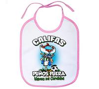 Babero frase califas puños fuera parodia robot de los 80 para nostálgicos futboleros de Córdoba - Rosa