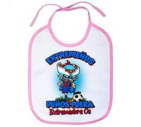 Babero frase extremeños puños fuera parodia robot de los 80 para nostálgicos futboleros de Extremadura - Rosa
