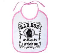 Babero frase perro raza Giant Poodle Bad dog as bad as I wanna be - Rosa
