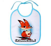 Babero frase tan astuto como un zorro - Celeste