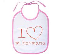 Babero I Love mi hermana - Rosa