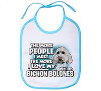 Babero I love my Bichon Bolones raza perro - Celeste