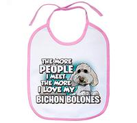 Babero I love my Bichon Bolones raza perro - Rosa