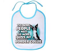 Babero I love my Border Collie raza perro - Celeste