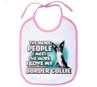 Babero I love my Border Collie raza perro - Rosa