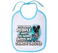 Babero I love my Chinese Crested mascota raza perro - Celeste