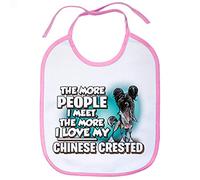 Babero I love my Chinese Crested mascota raza perro - Rosa