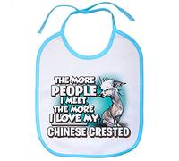 Babero I love my Chinese Crested raza perro - Celeste