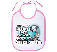 Babero I love my Chinese Crested raza perro - Rosa