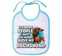 Babero I love my Dachshund mascota raza perro - Celeste