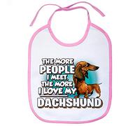 Babero I love my Dachshund mascota raza perro - Rosa