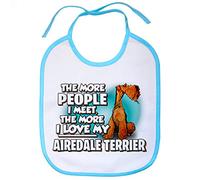 Babero I love my dog Airedale Terrier raza perro - Celeste