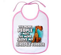 Babero I love my dog Airedale Terrier raza perro - Rosa