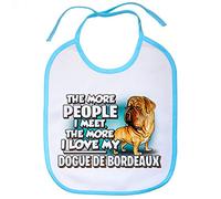 Babero I love my Dogue de Bordeaux raza perro - Celeste