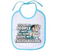 Babero I love my English Bulldog raza perro - Celeste