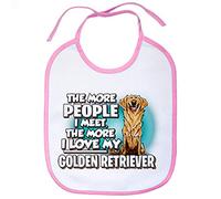 Babero I love my Golden Retriever raza perro - Rosa