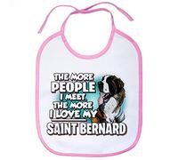 Babero I love my Saint Bernard raza perro - Rosa